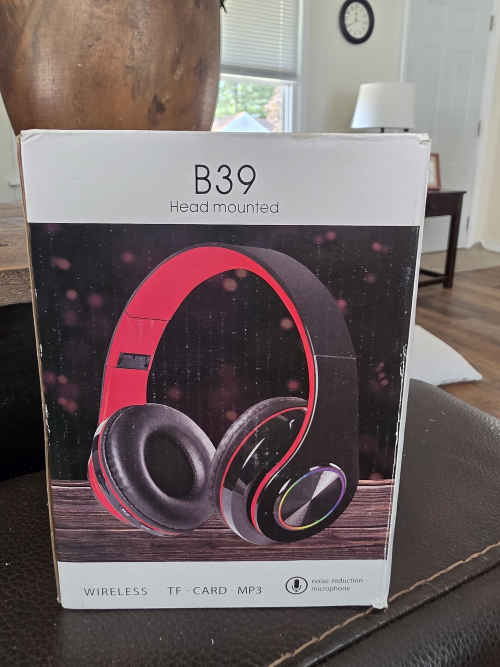 Amazon B39 Over-Ear Headphones — Black & Red